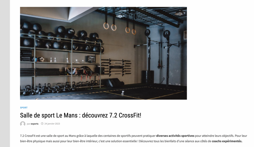 Salle de CrossFit Le Mans
